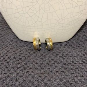 Silver and gold earrings